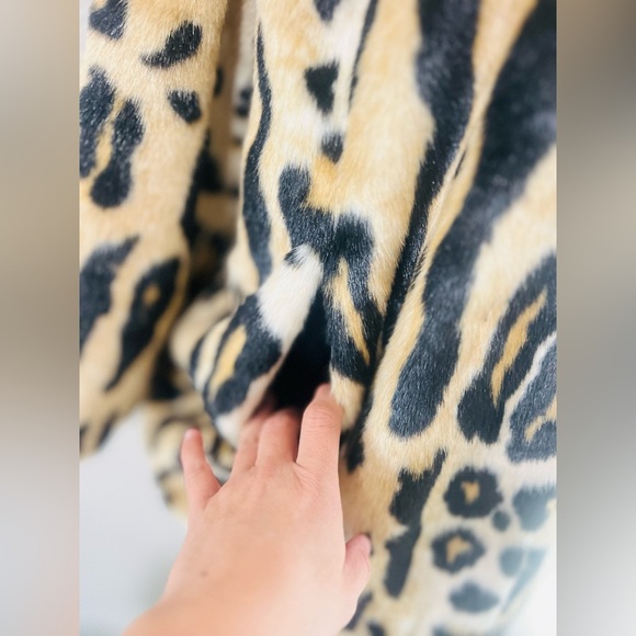 asos brand cheeta fur coat size 10 NNT - Picture 2 of 15